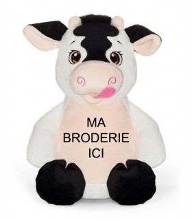 peluche vache brodee