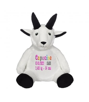 peluche chevre brodee
