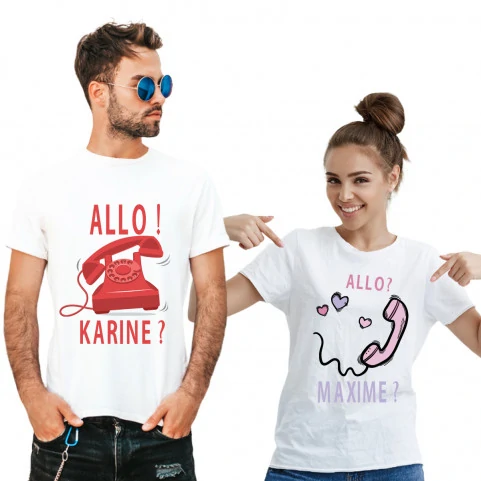 Tee shirt homme femme allo telephone