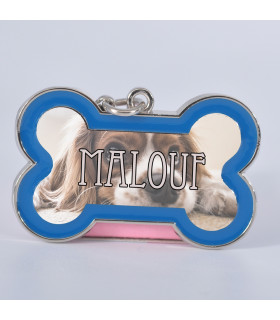 medaille pour collier bleu