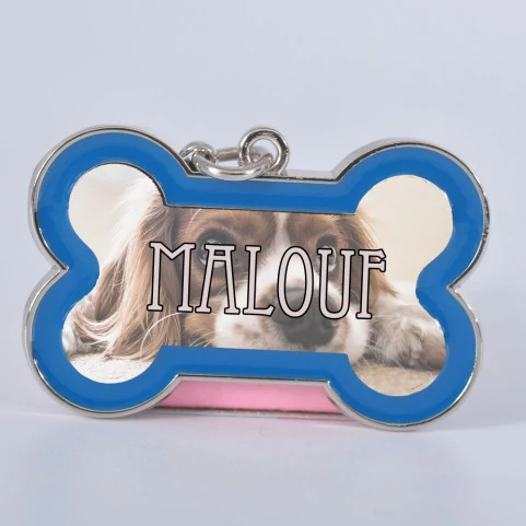 medaille pour collier bleu