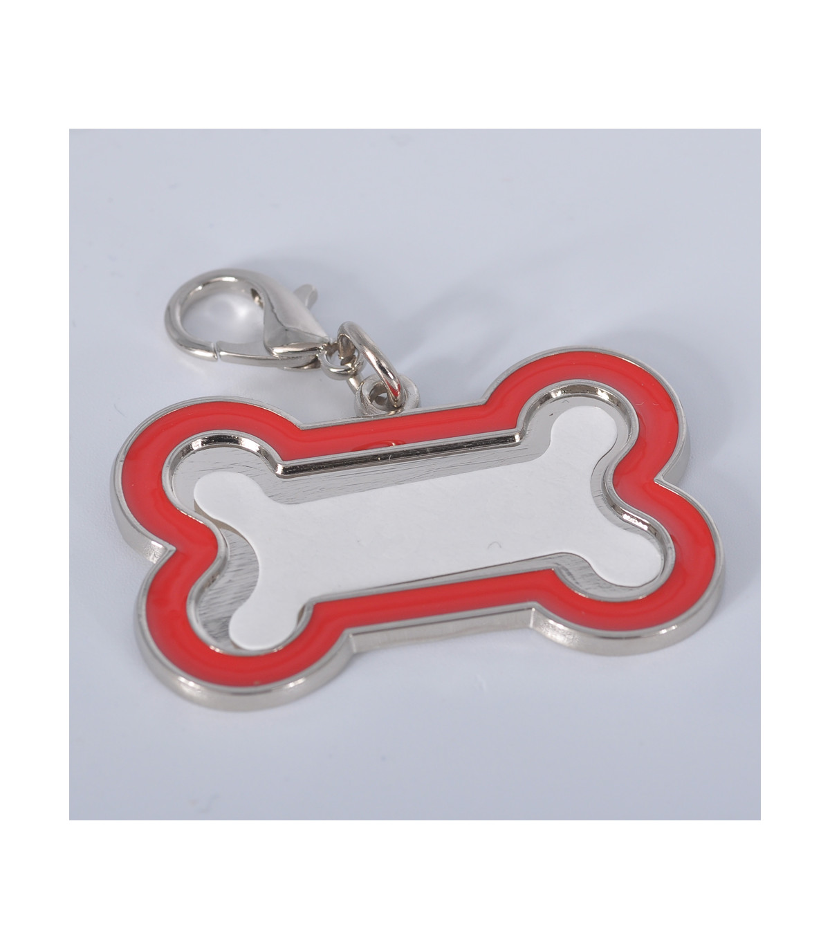 Médaille personnalisée forme os pour chien à accrocher au co