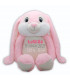 lapin brodé couleur rose grandes oreilles