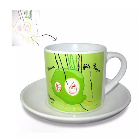 tasse a café personnalisée avec un dessin d'enfant