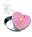 Boite métal coeur imprimée avec dessin enfant