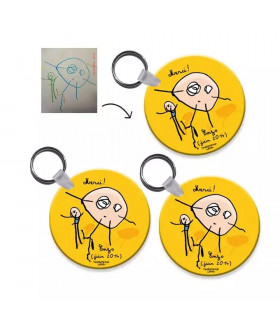 porte clé rond personnalisé avec dessin