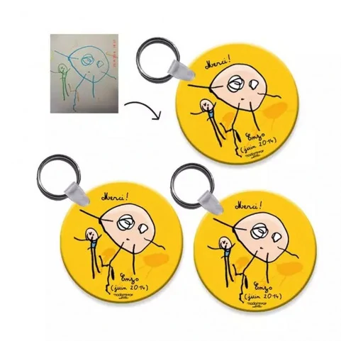 porte clé rond personnalisé avec dessin