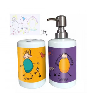kit brosse à dent et distributeur savon personnalise