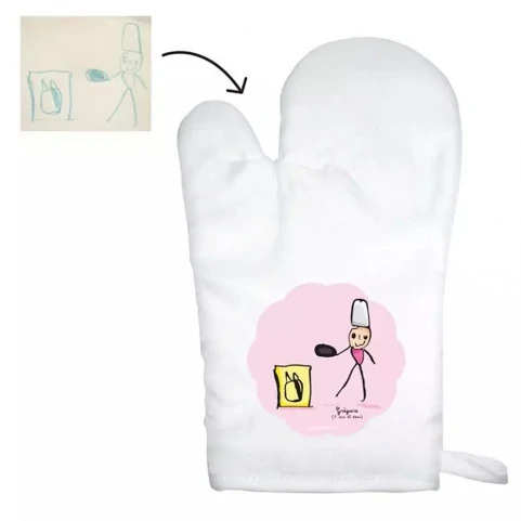 gant de cuisine personnalisé dessin