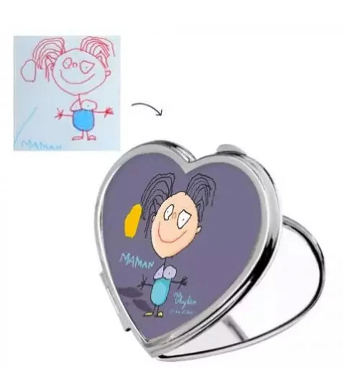 Miroir de poche personnalisé avec dessin