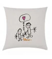 Coussin brodé dessin enfant