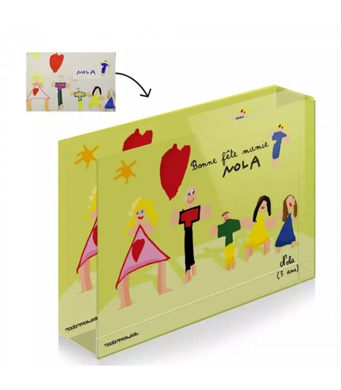 Bloc plexi personnalisé avec dessin