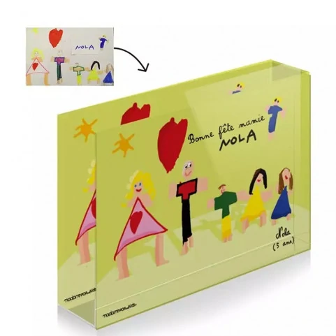 Bloc plexi personnalisé avec dessin