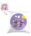 Coussin blanc personnalisé dessin