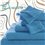 Broderie drap de bain bleu motif