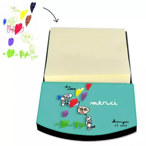 Support post it personnalisé avec dessin