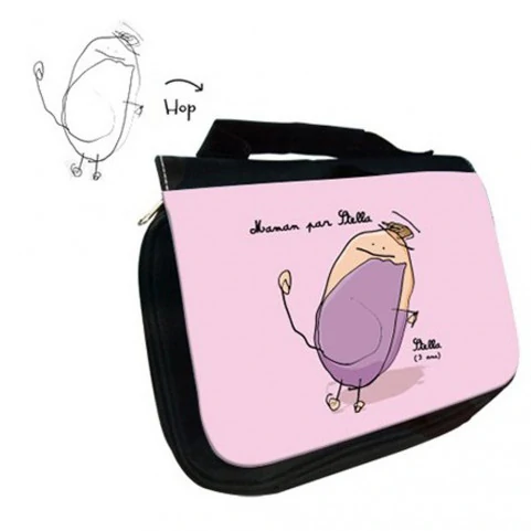 dessin imprimé sur trousse toilette