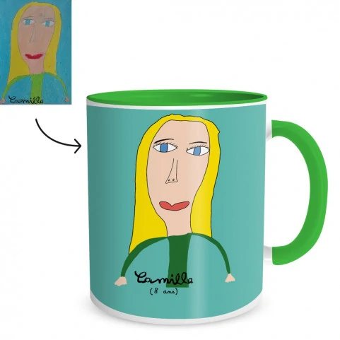 mug personnalisé avec un dessin fille