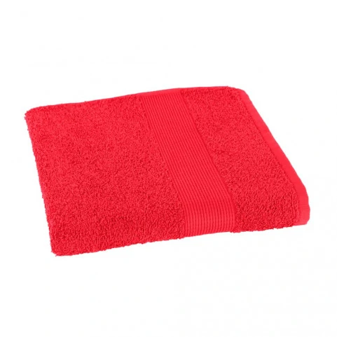 serviette de bain rouge brodée