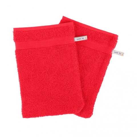 gant de toilette rouge