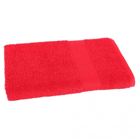 drap de bain rouge brodé
