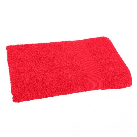 drap de douche rouge brodé