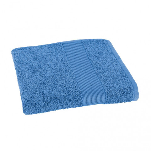 serviette de bain bleu brodée