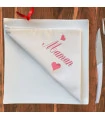 serviette bonne fete maman brodée