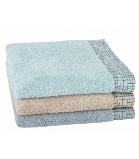 drap de bain brodé stone border