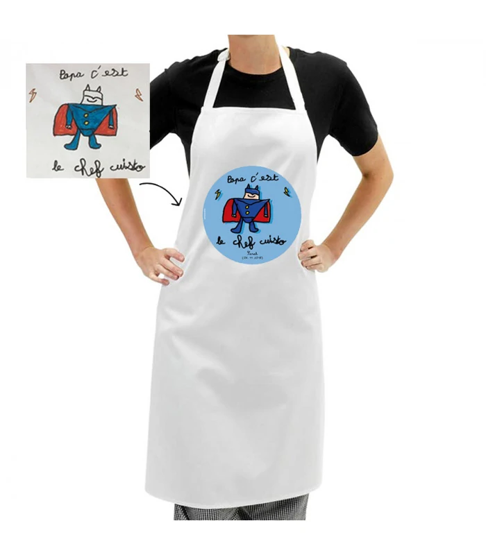 Tablier cuisine personnalisé avec dessin