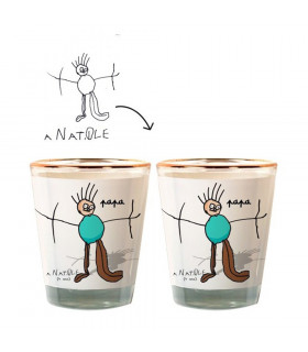 Lot de 2 verres à liqueur imprimés