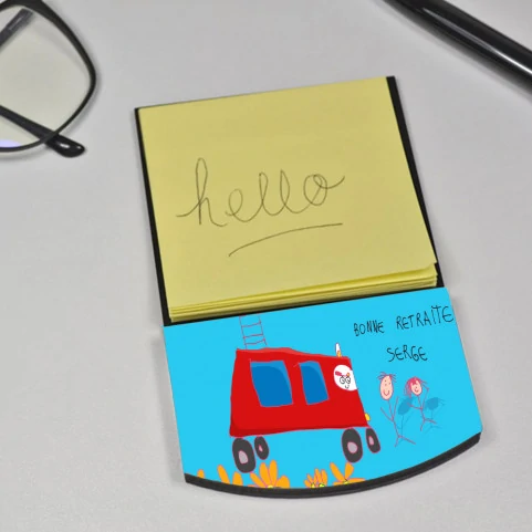 support bloc note post it imprimé avec dessin