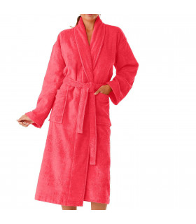 peignoir brodé couleur grenadine