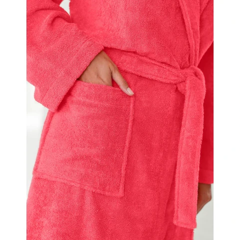 Peignoir rouge grenadine brodé