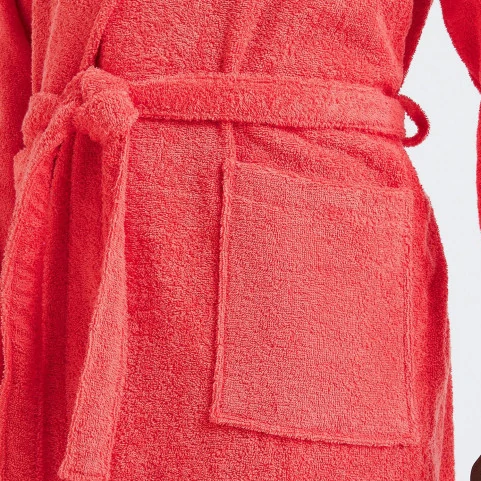 Peignoir rouge grenadine brodé