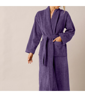 peignoir brodé violet
