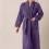 Peignoir brodé et personnalisé violet