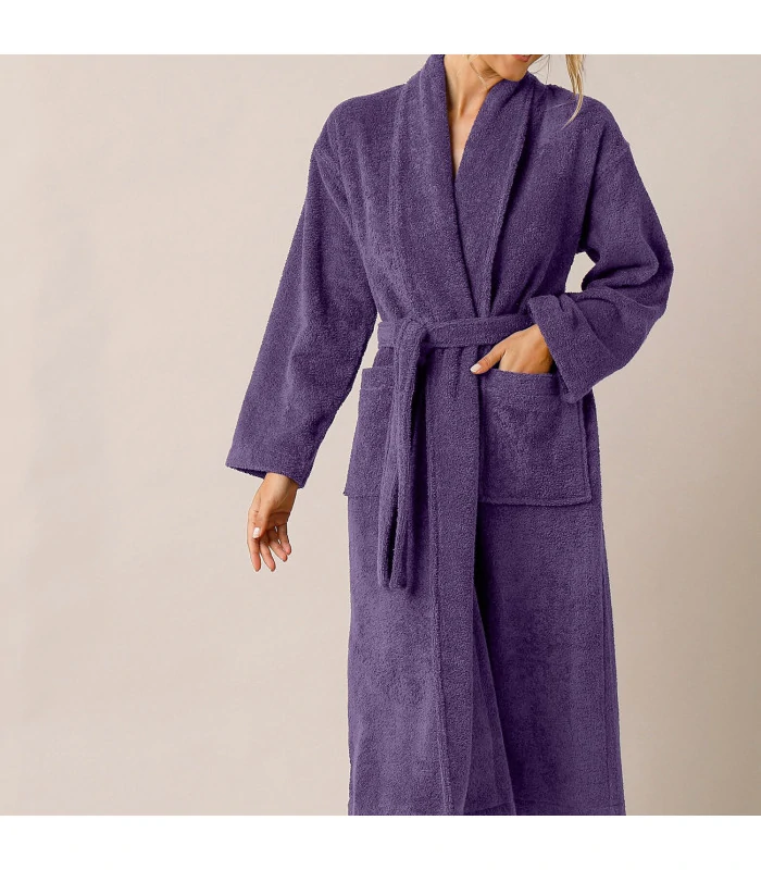 Peignoir brodé et personnalisé violet