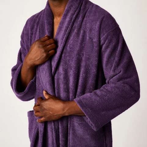 Peignoir brodé et personnalisé violet