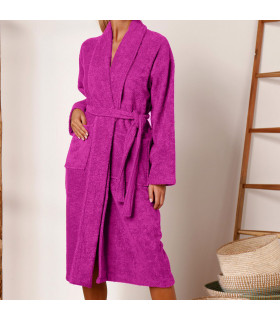 peignoir brodé mauve bruyere