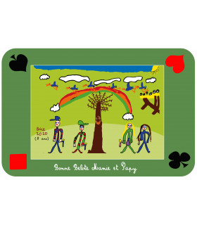 tapis de jeu belote avec dessin