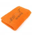 Serviette de toilette brodée orange