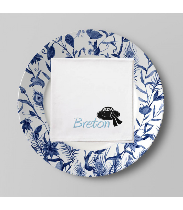 Serviette de table brodée Breton