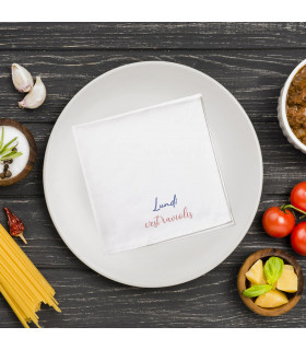 serviette de table lundi raviolis