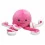 Peluche pieuvre rose brodée
