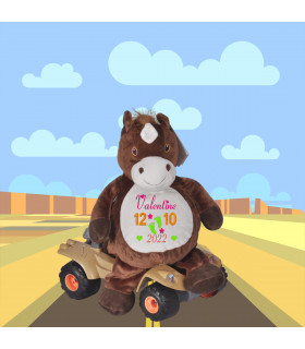 cheval en peluche brodé