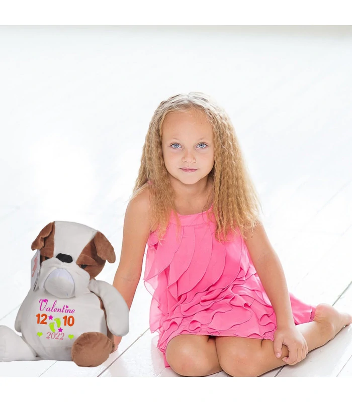 Peluche chien boxer brodée