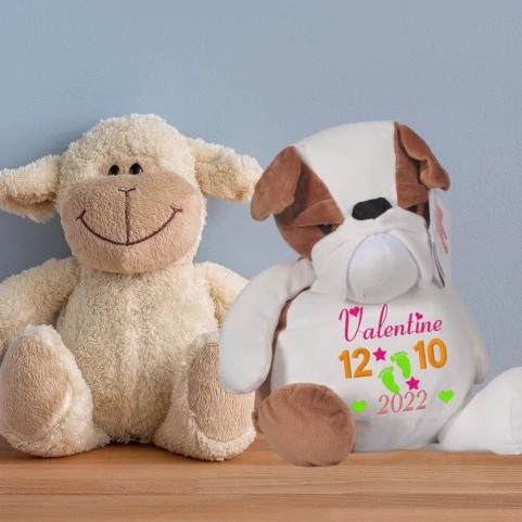 Peluche chien boxer brodée