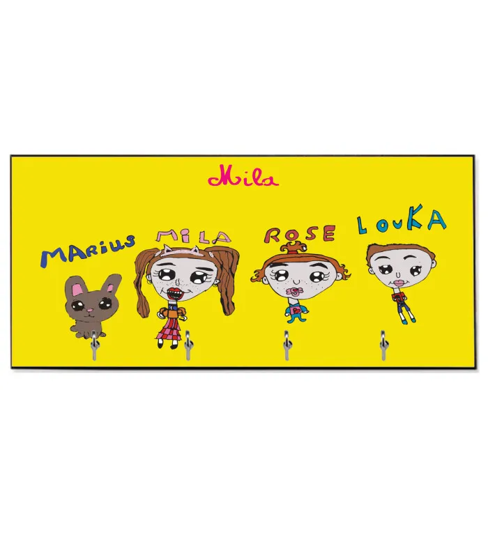 Porte clé mural personnalisé dessin enfant
