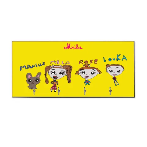 porte clé mural dessin enfant